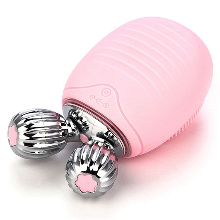 Sonic Silicone Facial Cleansing Brush and 3D Face Lift Roller - Image 2